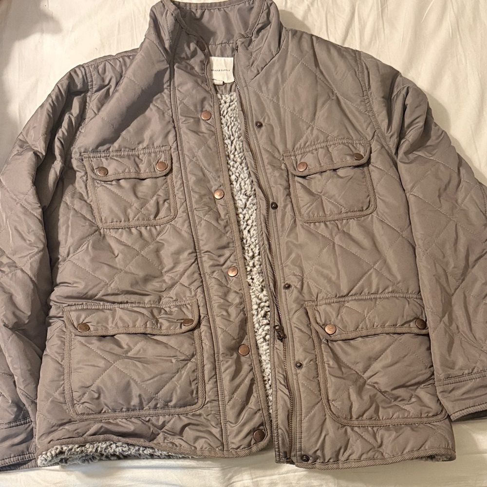 Thread & Supply Quilted Utility Jacket - Gray